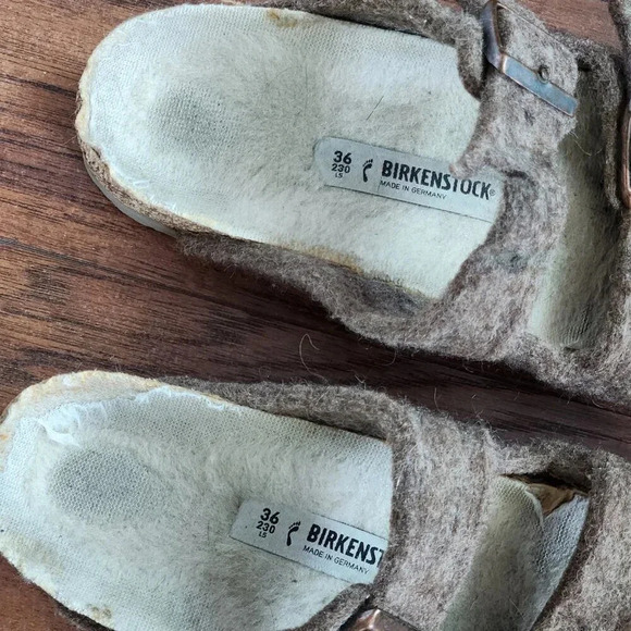 Birkenstock 230 Womens Happy Lamb Sandals Size 36 Wool Felt Hippie - Picture 7 of 10